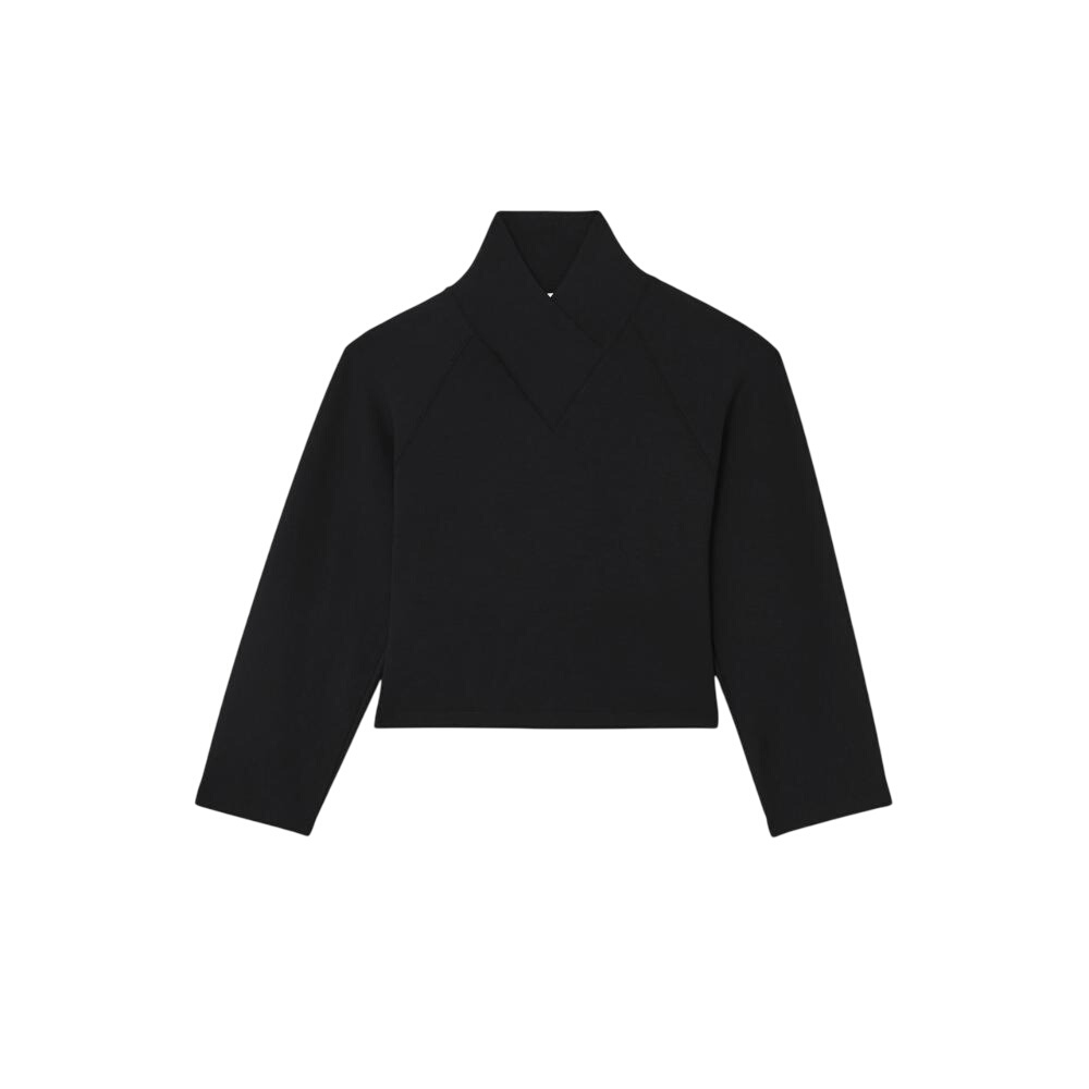 REISS Nova Premium Interlock Shawl-Neck Sweatshirt
